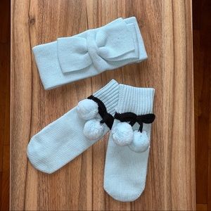NWT Kate Spade Winter Headband & Mittens Set